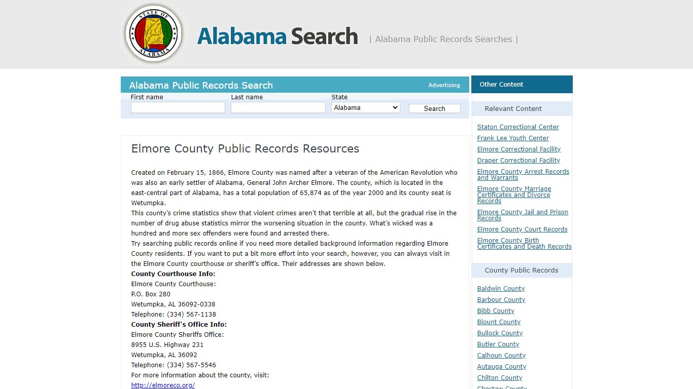 Elmore County Public Records Resources | Alabama - AL Search